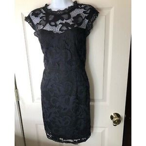 Lace overlay cocktail dress